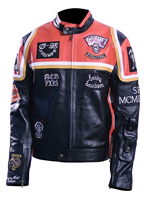 Q&C Pro Men's Harley Davidson And The Marlboro Man Jacket Medium Orang & Black