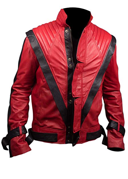 Michael Jackson Thriller Style Leather Jacket Red Colour