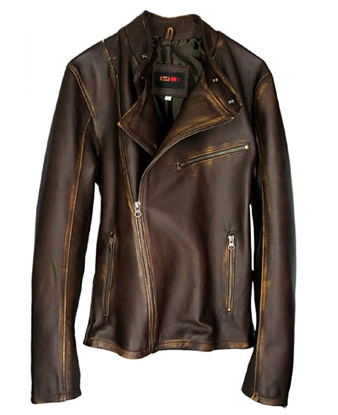 DashX LOTUS Leather Jacket Distressed Brown