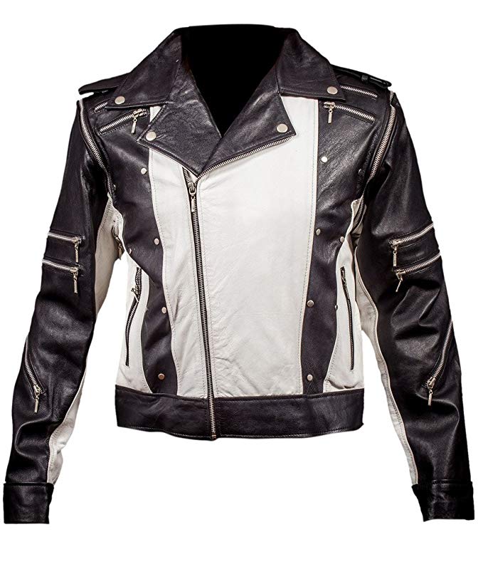 F&H Men's Michael Jackson 1984 Pepsi Ad Commercial Genuine Leather Jacket